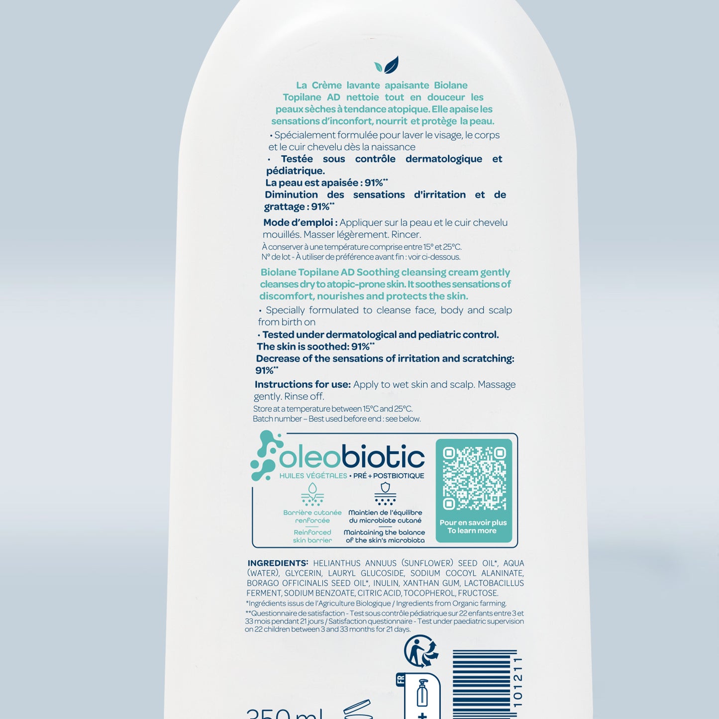 Biolane Topilane AD Soothing Cleansing Cream