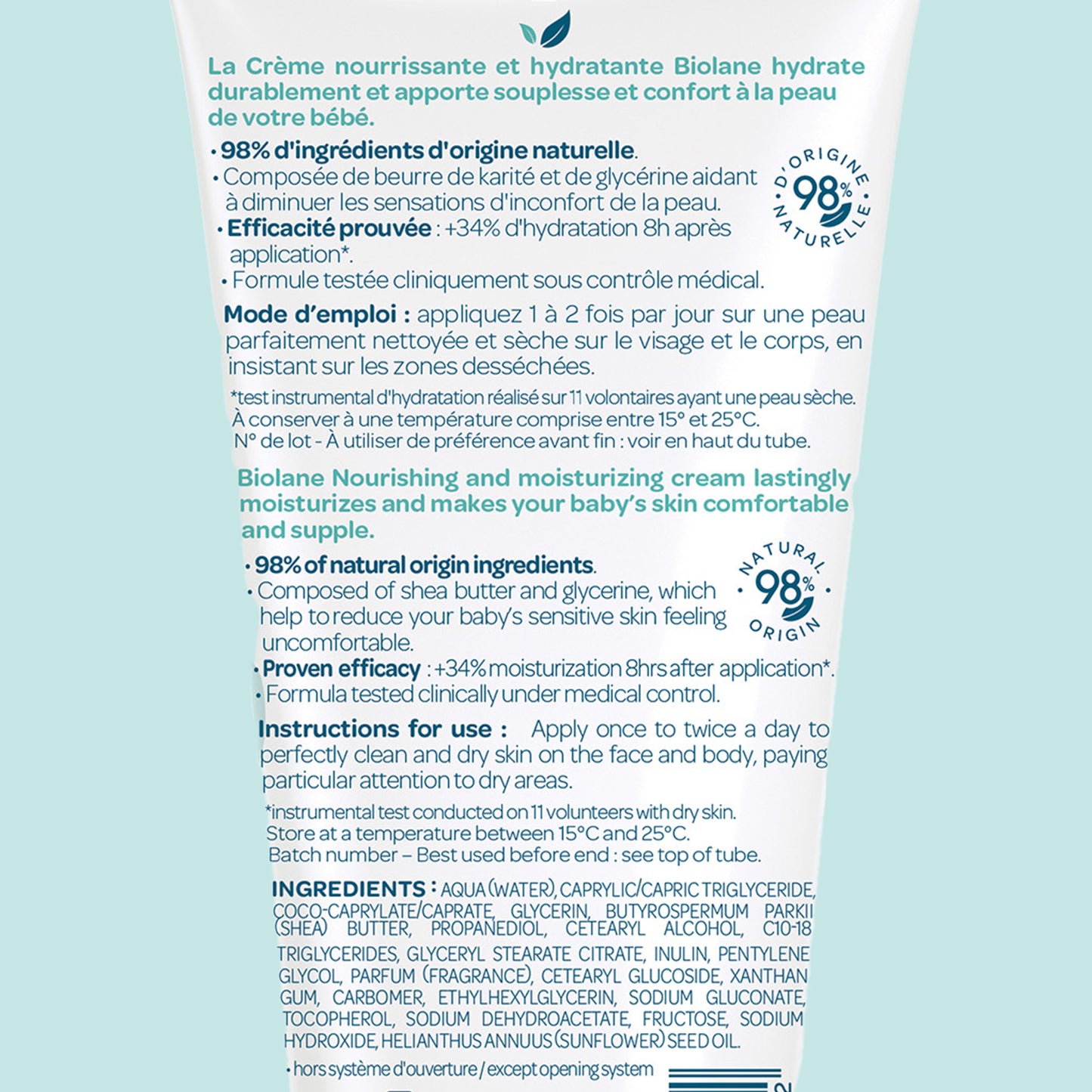 Biolane Organic Nourishing & Moisturizing Cream 100 ml