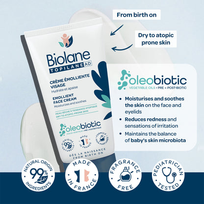 Biolane Topilane AD Emollient Face Cream for Babies
