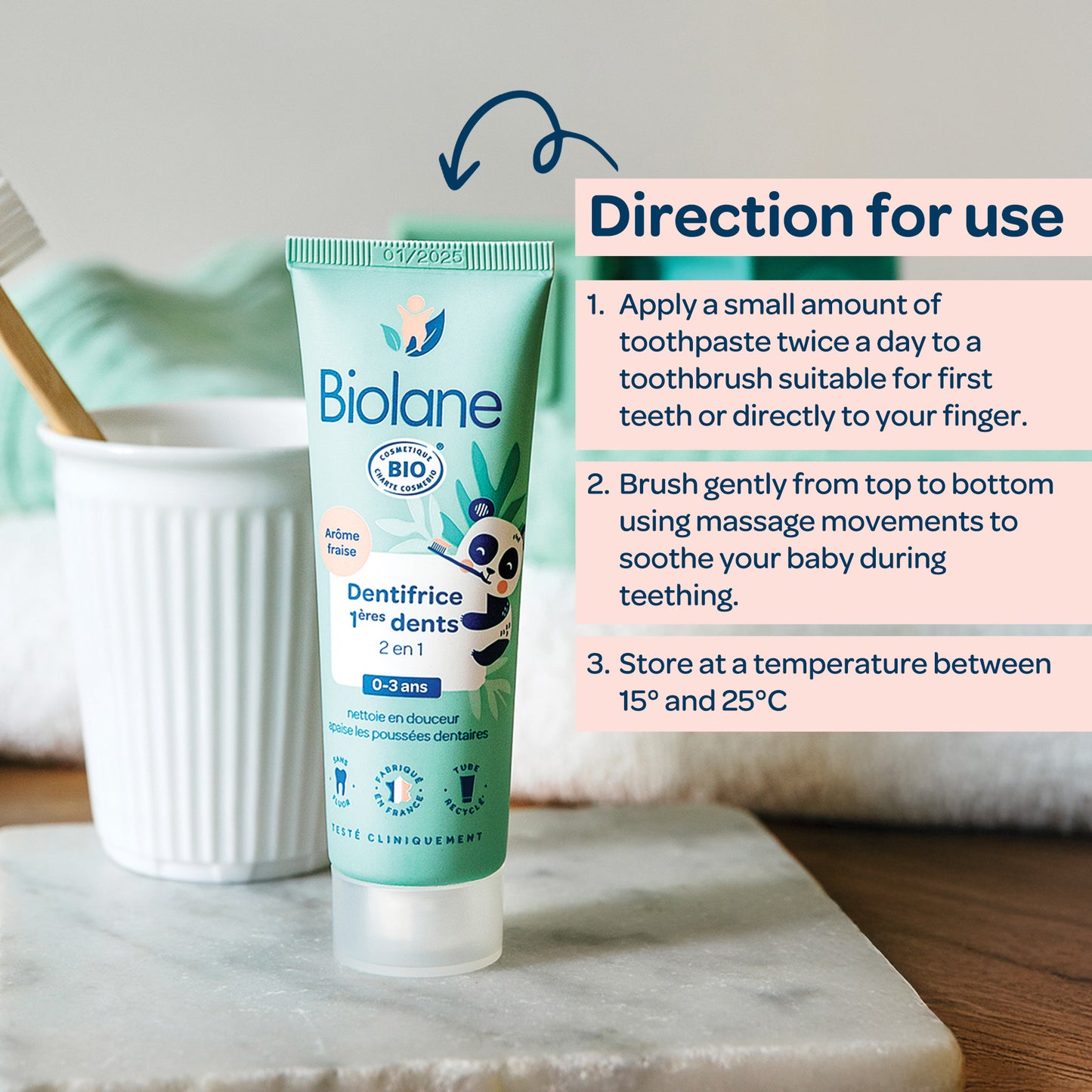Biolane Organic First Teeth Toothpaste