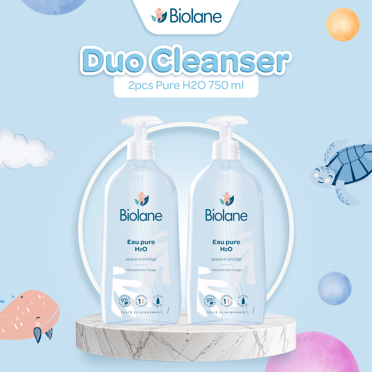 Biolane Duo Pure H2O Cleanser 750 ml