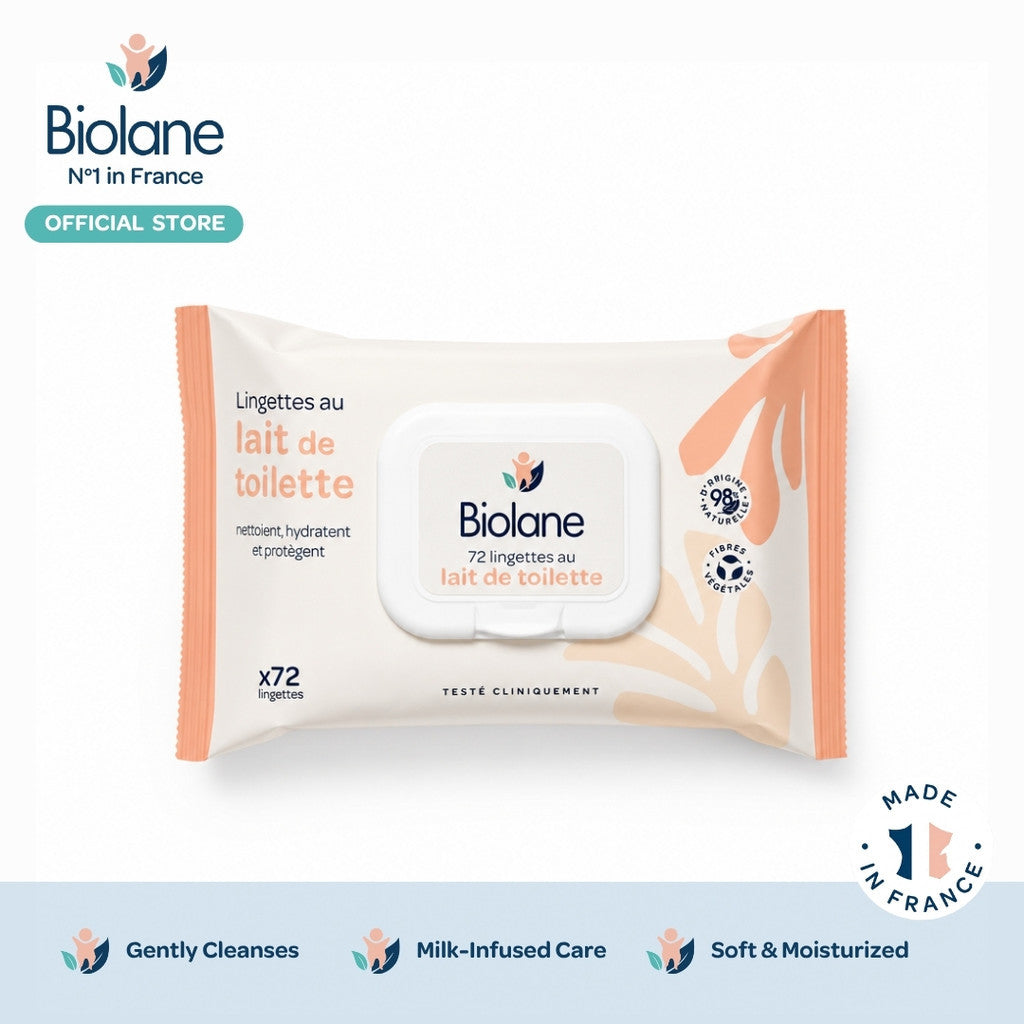 Biolane Baby Milk Cleansing Wipes 72 Sheets