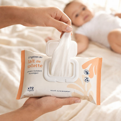 Biolane Baby Milk Cleansing Wipes 72 Sheets — packaging